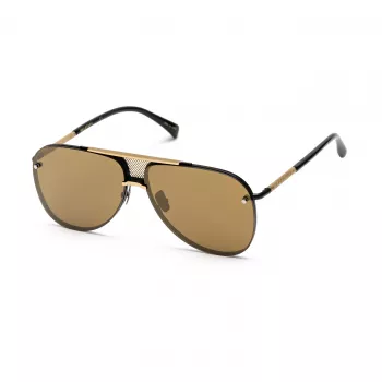 BELSTAFF BECKINGTONNEG Vīriešu taisnstūra saulesbrilles - Melns rāmis, dūmu lēcas, 61/12/145 mm