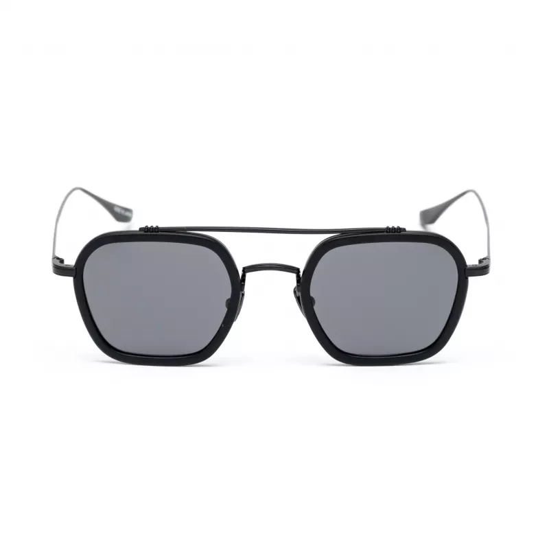 BELSTAFF MERRICKNEGROW Unisex Saulesbrilles - Melns Rāmis, Dūmu Pelēkas Lēcas, 47/23/143 mm