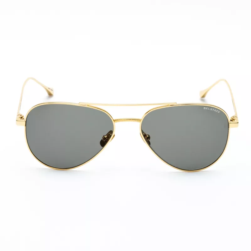 Belstaff Trialmasterdo Unisex Saulesbrilles - 55/18/135 mm - Melns Acetāta Rāmis - Pelēka Polikarbonāta Lēca - UV400