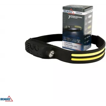 BEMKO C49-LTC01 uzlādējama LED galvas lampa, 1200mAh, 100 lūmeni, IPX4, 80m staru kūlis