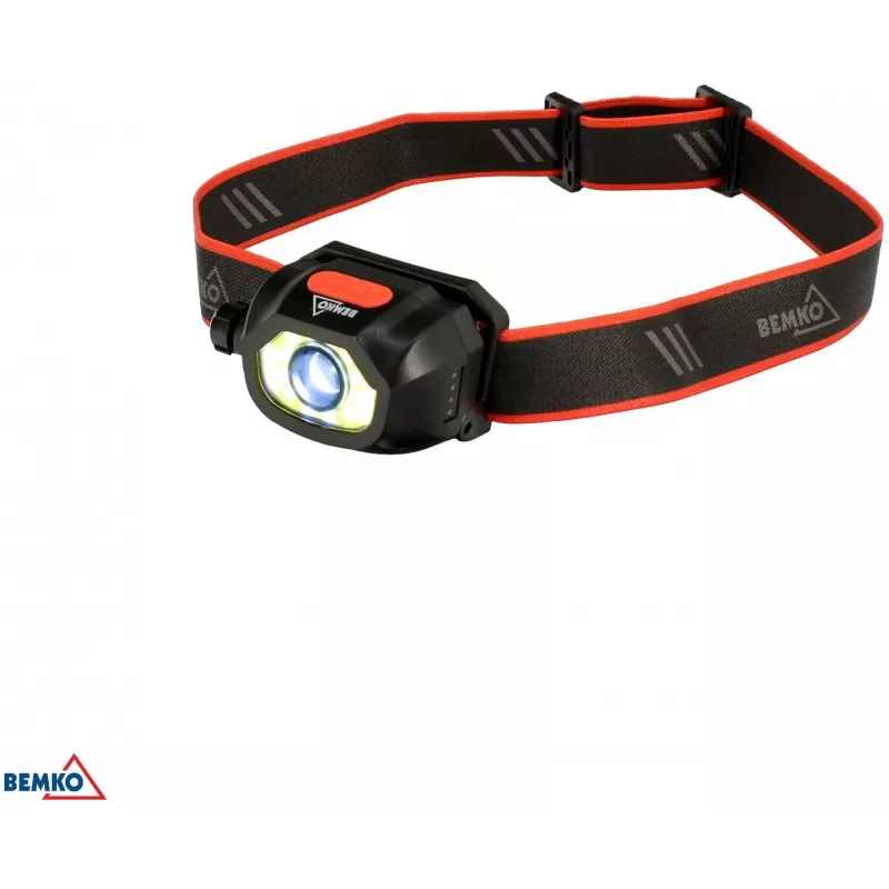 BEMKO C49-LTC02 daudzfunkcionāla uzlādējama LED galvas lampa, 200lm, 6500K, 1200mAh, IP44