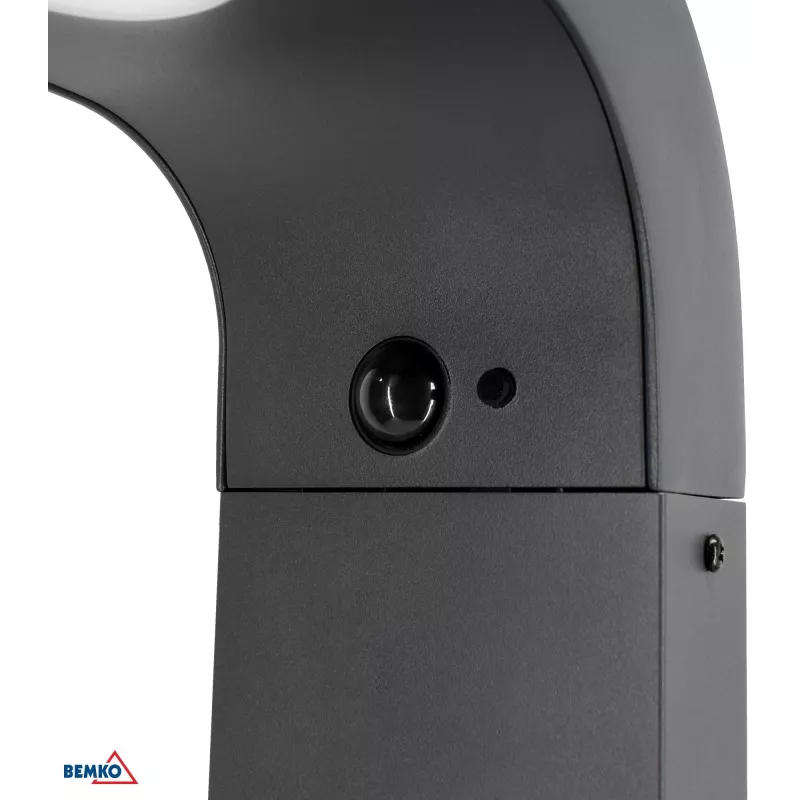 BEMKO SOLVEO Hybrid LED dārza laterna, 7W, 600lm, CCT 3000K/4000K/6500K, 80cm, IP65, tumši pelēka, PIR sensors