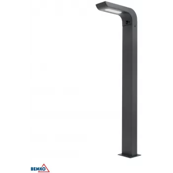 BEMKO SOLVEO Hybrid LED dārza laterna, 7W, 600lm, CCT 3000K/4000K/6500K, 80cm, IP65, tumši pelēka, PIR sensors