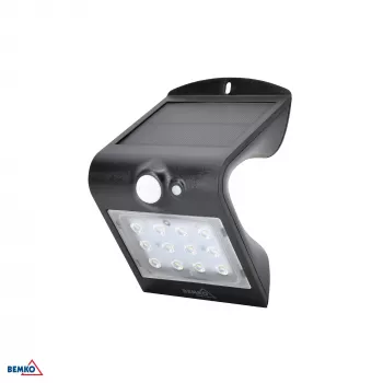 BEMKO TRINGO saules LED prožektors 1,5W 220lm 4000K IP65 melns ar PIR sensoru C83-SOT-001BL-PIR