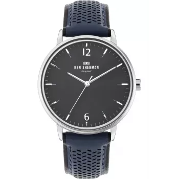 BEN SHERMAN Vīriešu pulkstenis WB038U 43mm Melns ciparnīca Melna mākslīgā āda siksniņa