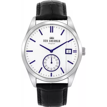 BEN SHERMAN Vīriešu pulkstenis WB039UB 43mm Melns ciparnīca Melna mākslīgās ādas siksniņa