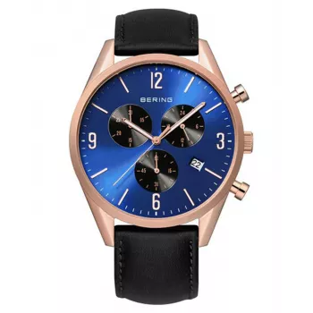 Bering vīriešu klasisks minimālistisks kvarca pulkstenis 10542-567 42mm rozā zelts brūns