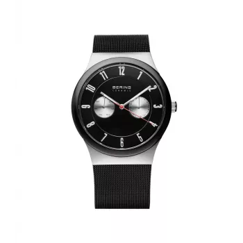 BERING Vīriešu Pulkstenis 32139-202 Classic Collection 39mm Kvarca Nerūsējošā Tērauda Siets Melns Ciparnīca