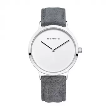BERING Sieviešu pulkstenis 14937-404 (39mm) - Rozā zelta nerūsējošā tērauda korpuss, zils saules staru ciparnīca, zila Milānas sieta sprādze