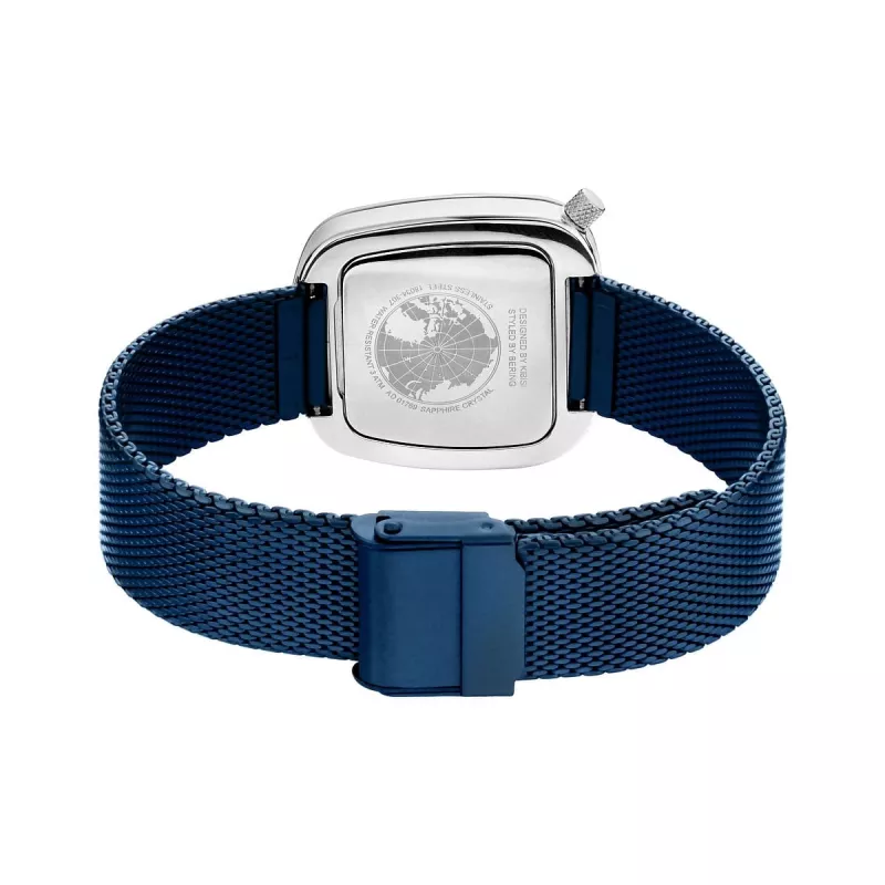 BERING Sieviešu pulkstenis 18034-307 (34mm) - Rožu zelts un zils saules staru ciparnīca