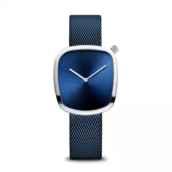 BERING Sieviešu pulkstenis 18034-307 (34mm) - Rožu zelts un zils saules staru ciparnīca