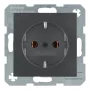 Berker 41431606 SCHUKO kontaktligzda Alumīnijs – 16A 250V IP44 zemapmetuma ar eņģu vāku