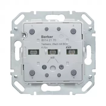 Berker 80142170 KNX pieskāriena sensoru modulis 2-kanālu ar integrētu kopnes savienotāju, polāri balts spīdīgs