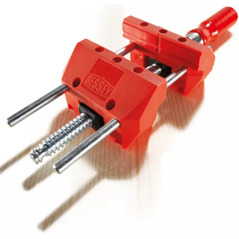 BESSEY S10-ST Mini skrūvspīles S 10 skrūves spaile, sarkana, 100 mm iespīlēšanas platums, 50 mm rīkles dziļums, ar 2 galda skavām