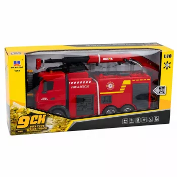BESTTOYS Ugunsdzēsēju mašīna ar celtni un ūdens lielgabalu RC Huina 1:18