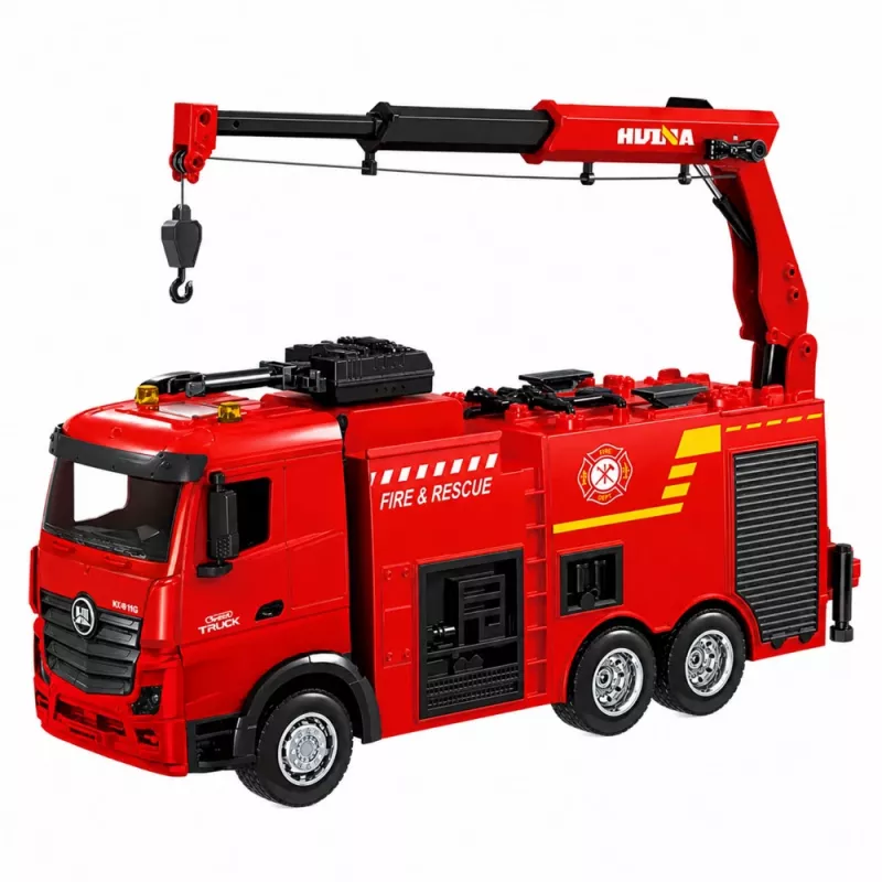 BESTTOYS Ugunsdzēsēju mašīna ar celtni un ūdens lielgabalu RC Huina 1:18