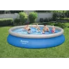 Bestway Fast Set Pool 457 x 84 cm (15 ft) Round Inflatable Above Ground Pool with Filter Pump, 11016 L Capacity, DuraPlus Liner, Prismatic Stone Print