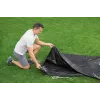 Bestway Flowclear Baseina pārsegs Steel Pro MAX rāmja baseinam 427 cm (14 pēdas) - Zils polietilēns ar virvju saitēm