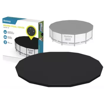 Bestway Flowclear Baseina pārsegs Steel Pro MAX rāmja baseinam 427 cm (14 pēdas) - Zils polietilēns ar virvju saitēm