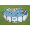 Bestway Steel Frame Pool 549 x 122 cm (18 ft x 48 in) Round Above Ground Pool ar filtru sūkni, kāpnēm, pārsegu - 56462