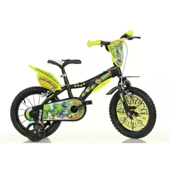 BIKE 16 DINO T-REX Bērnu velosipēds 16 collas Zaļš Melns Oranžs