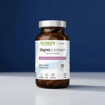 BIOWEN Magnesium 4x with Potassium – 100 kapsulas – Vegāns uztura bagātinātājs