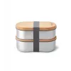 black+blum Oval Box 0.5 L pārtikas uzglabāšanas trauks ar bambusa vāku un nerūsējošā tērauda pamatni