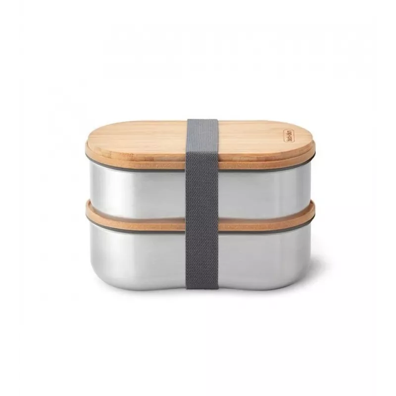 black+blum Oval Box 0.5 L pārtikas uzglabāšanas trauks ar bambusa vāku un nerūsējošā tērauda pamatni