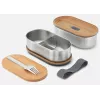 black+blum Oval Box 0.5 L pārtikas uzglabāšanas trauks ar bambusa vāku un nerūsējošā tērauda pamatni
