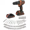 BLACK+DECKER 18V Bezvadu āmura urbjskrūvgriezis BDCHD18BAFC, Melns/Orangžs, 2x 1.5Ah Li-Ion akumulatori, 80 daļu piederumu komplekts, kastes komplekts