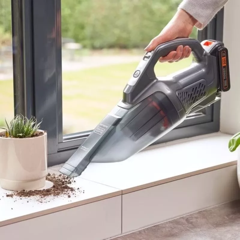 BLACK+DECKER BCHV001C1 Powerconnect 12V automašīnas rokas putekļsūcējs, 0.56L bez maisa, melns/pelēks/oranžs