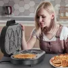 BLACK+DECKER BXFC3200E 1400 W Beļģu vafeļu pannas – nepiedegošas, regulējams termostats, nerūsējošais tērauds