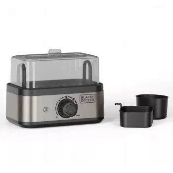 BLACK+DECKER BXKS4800E Olu vārītājs, 400 W, 6 olas, Mīksti/Vidēji/Cieti, Melns