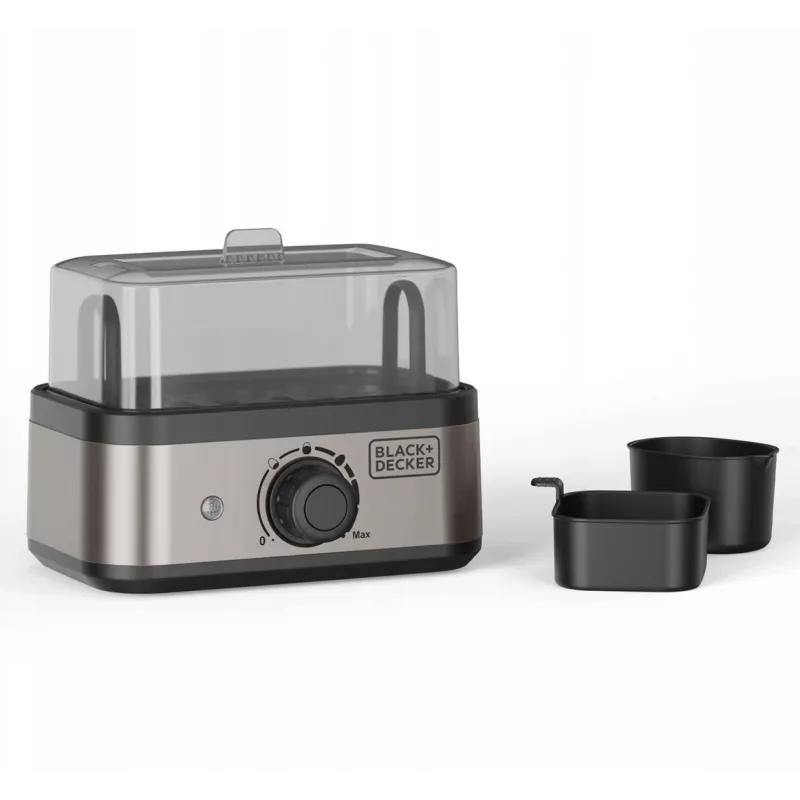 BLACK+DECKER BXKS4800E Olu vārītājs, 400 W, 6 olas, Mīksti/Vidēji/Cieti, Melns