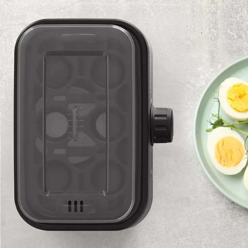 BLACK+DECKER BXKS4800E Olu vārītājs, 400 W, 6 olas, Mīksti/Vidēji/Cieti, Melns