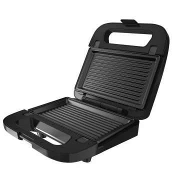 BLACK+DECKER BXSA754E 3-in-1 sviestmaižu gatavotājs, vafeļu pannas un grils ar 3 maināmiem nepiedegošiem paneļiem, 750 W, nerūsējošais tērauds