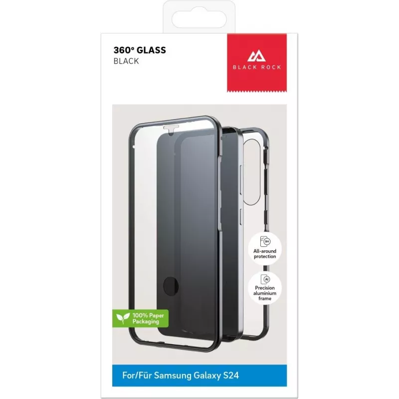 Black Rock 360° stikla aizsargapvalks ar roku siksnu Samsung Galaxy S9+ (6,2 collas) - melns 00226137