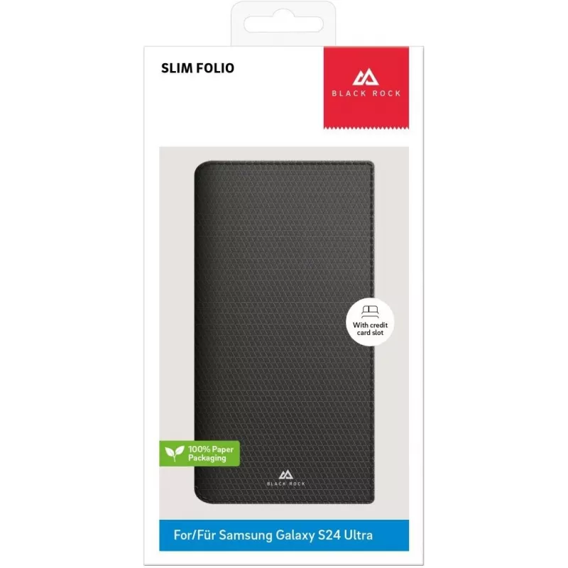 Black Rock Slim Folio vāciņš Samsung Galaxy S23 Ultra 6,8 collu melns 00226128
