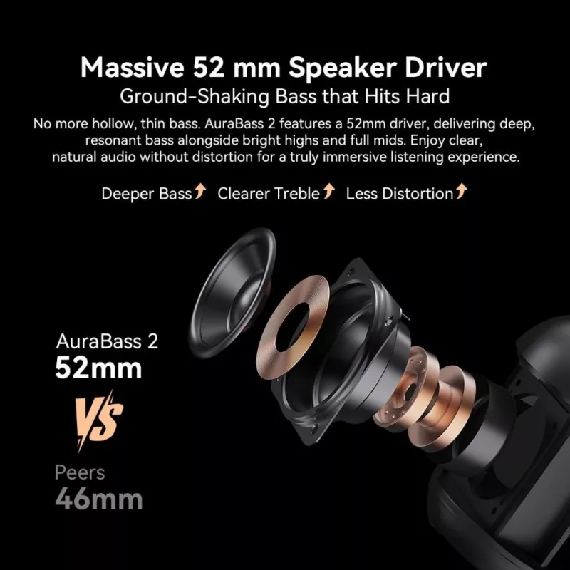 Blackview AuraBass 2 portatīvais Bluetooth skaļrunis, 15W, IPX5, 7h akumulators, melns