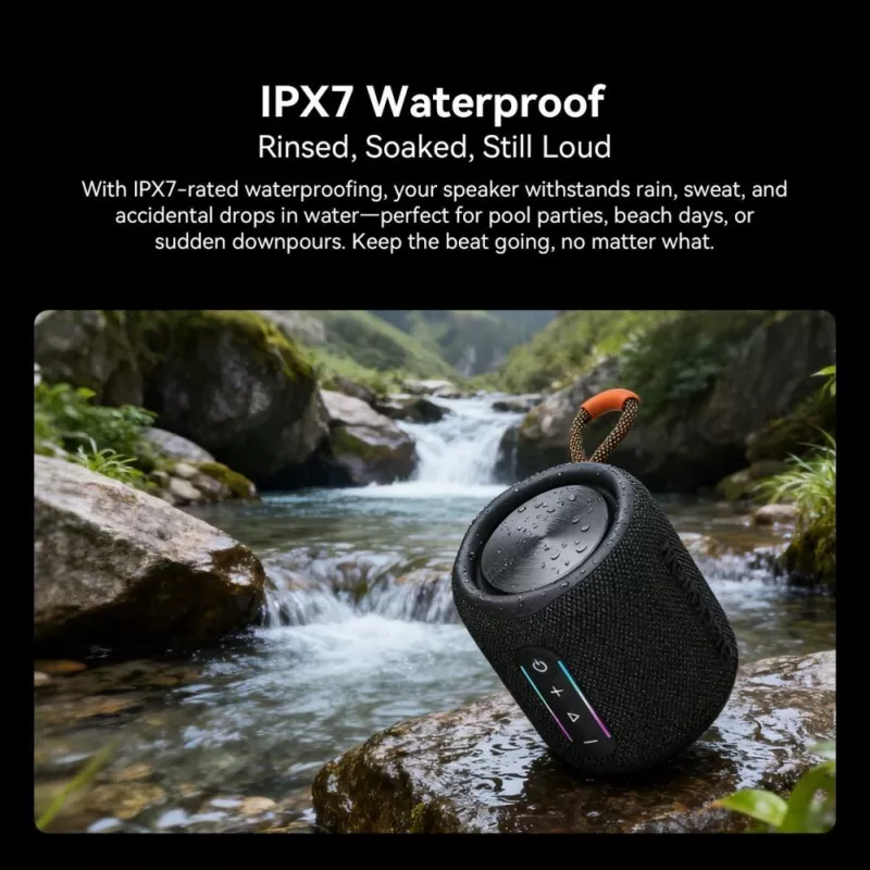 Blackview AuraBass 2 portatīvais Bluetooth skaļrunis, 15W, IPX5, 7h akumulators, melns