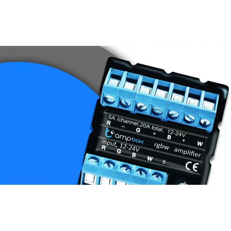 BLEBOX ampbox viedais LED kontrolieris 4 kanālu Wi-Fi RGBW CCT 12-24V DC