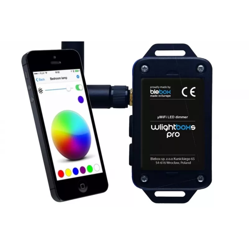 BLEBOX wLightBoxS Pro Viedais LED dimmera kontrolieris ar ārējo antenu 12-24V DC