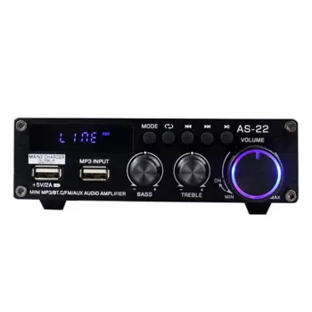 Blitzwolf AS-22 Audio pastiprinātājs, 45W, Bluetooth 5.0, USB + tālvadības pults (Melns)