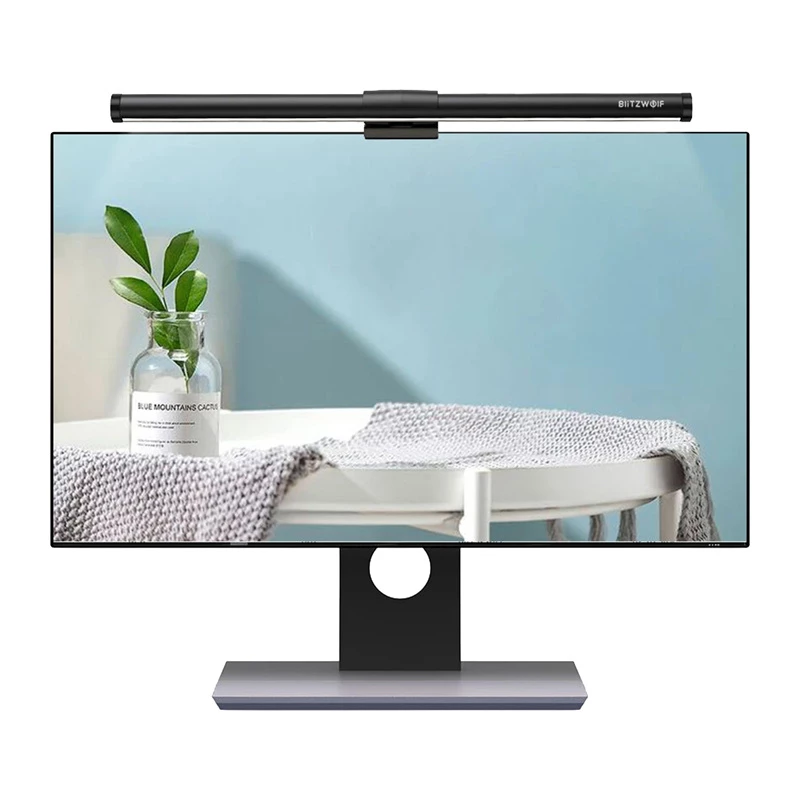 BlitzWolf BW-CML2 Air Monitor Light with CO2, TVOC, Temperature & Humidity Sensor — Dimmable LED Bar, 2700-6500K, CRI Ra95, USB-C