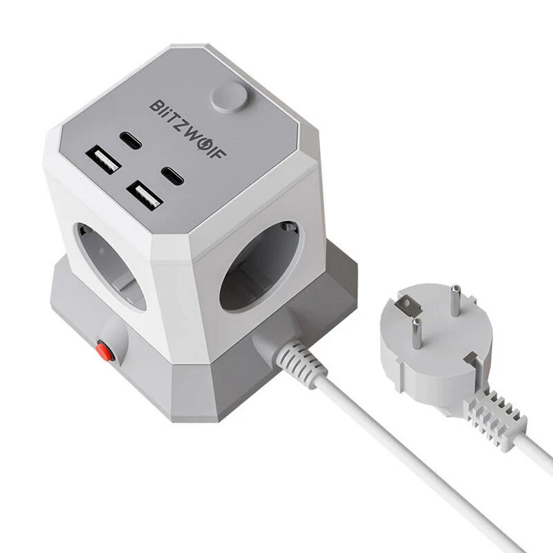 BlitzWolf BW-EC1 4xAC 2xUSB-A 2xUSB-C Pagarinātājs