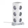 BlitzWolf BW-EC3 Vertikālā strāvas sloksne ar 12 kontaktligzdām, 4 USB portiem, 2m kabeli, EU spraudni