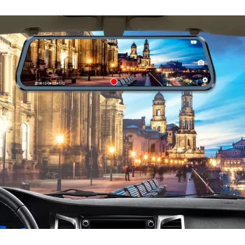 BLOW Blackbox DVR F610 10 inch Spoguļa vadības kamera ar atpakaļgaitas kameru