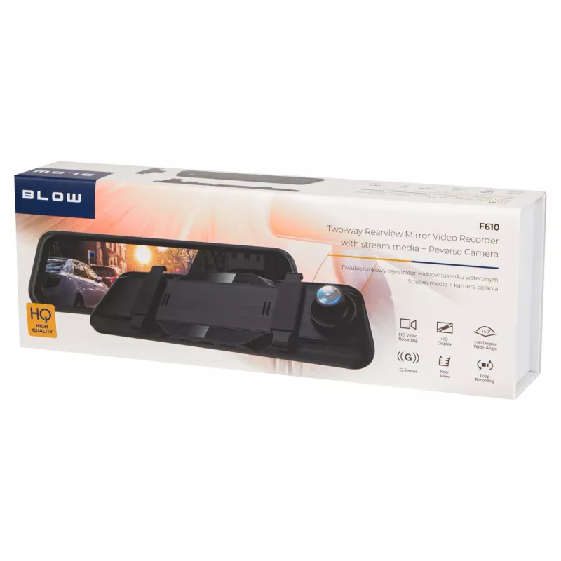 BLOW Blackbox DVR F610 10 inch Spoguļa vadības kamera ar atpakaļgaitas kameru