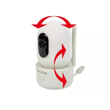 BLOW Electronic Baby Monitor ar 5.5 inch LCD WiFi monitori, Full HD kameru, Pan/Tilt/Zoom, nakts redzamību, divvirzienu audio, temperatūras sensoru, šūpuļdziesmām, 300m darbības rādiusu
