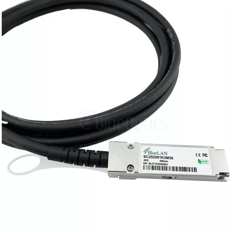 BlueLAN 20G-DACP-QSFP1SFPDD3M saderīgs 20Gbps QSFP uz SFP-DD tiešās pievienošanas vara kabelis, 3m, pasīvais Twinax, 100 Ohm, karsti nomaināms 20G-DACP-QSFP1SFPDD3M-BL